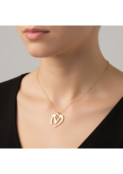 8 Ayar Altın Kolye Ucu Harf M GM6126 0.5 gr