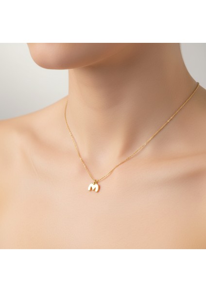 8 Ayar Altın Kolye Ucu Harf M GM6125 0.5 gr