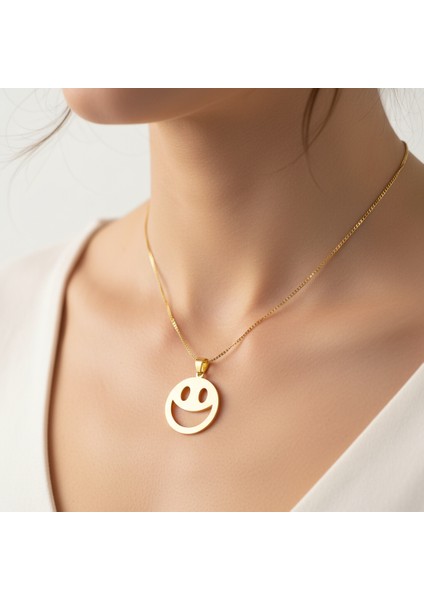 8 Ayar Altın Kolye Ucu Gülen Yüz GM5042 1 gr