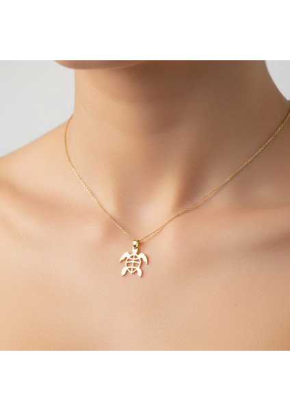 14 Ayar Altın Kolye Ucu Kaplumbağa GM5158 1 gr