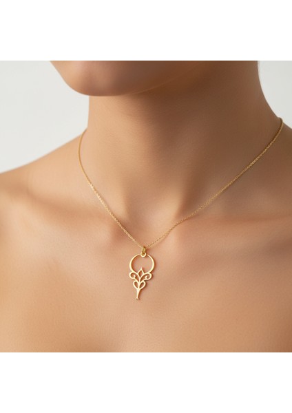 8 Ayar Altın Kolye Ucu Ceren Ya Karaca GM4110 1 gr