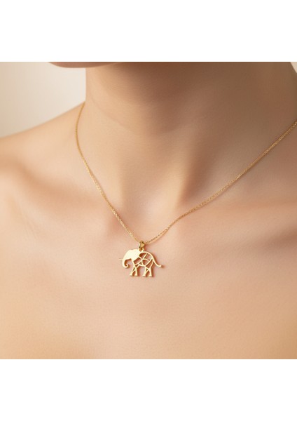 14 Ayar Altın Kolye Ucu Fil GM4584 1 gr