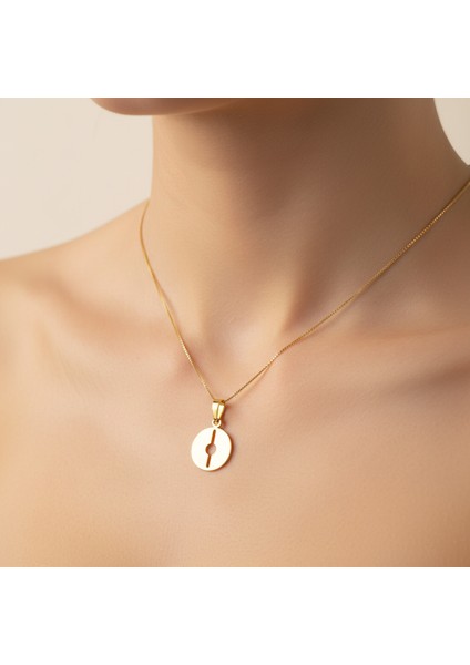 14 Ayar Altın Kolye Ucu Gramofon Plakası GM4667 0.5 gr