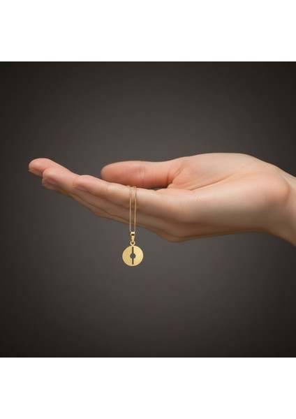 14 Ayar Altın Kolye Ucu Gramofon Plakası GM4667 0.5 gr fiyatları