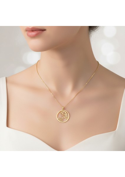 14 Ayar Altın Kolye Ucu Kız GM3742 1 gr