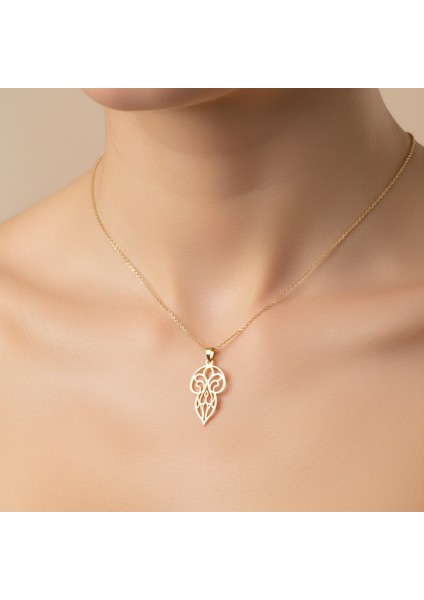 8 Ayar Altın Kolye Ucu Kafatası GM3985 0.5 gr