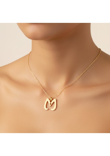 14 Ayar Altın Kolye Ucu Harf M GM6124 0.5 gr