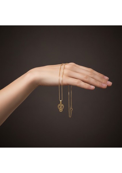 14 Ayar Altın Kolye Ucu Kafatası GM3994 1 gr fiyatları