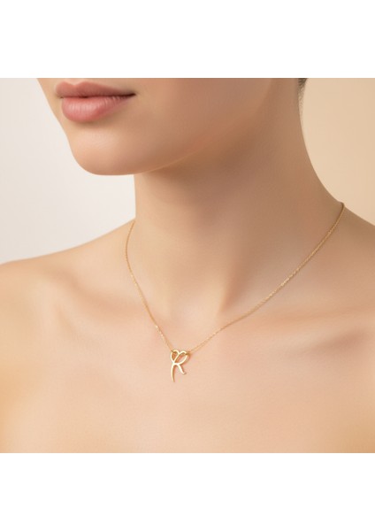 8 Ayar Altın Kolye Ucu Harf R GM6176 0.5 gr