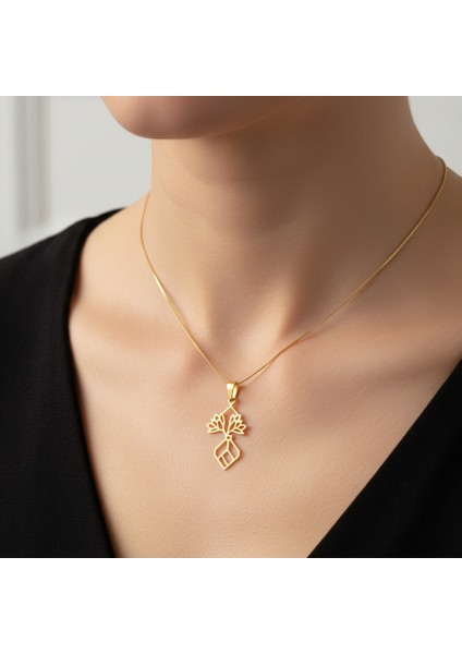 14 Ayar Altın Kolye Ucu Çiçek GM3802 1 gr