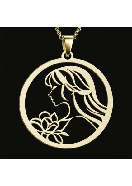 14 Ayar Altın Kolye Ucu Kız GM3742 1 gr modelleri