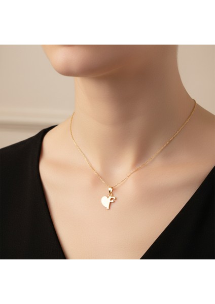 8 Ayar Altın Kolye Ucu Harf F GM6045 1 gr