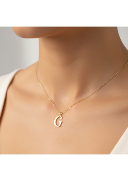 8 Ayar Altın Kolye Ucu Harf G GM6052 0.5 gr