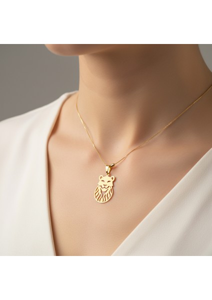 8 Ayar Altın Kolye Ucu Aslan GM3333 0.5 gr