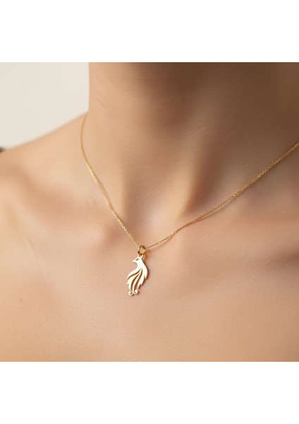 8 Ayar Altın Kolye Ucu Anka Kuşu GM4868 0.5 gr