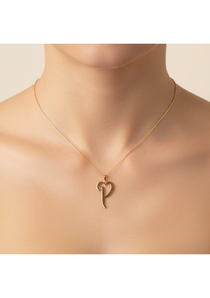 14 Ayar Altın Kolye Ucu Harf P GM6154 1 gr