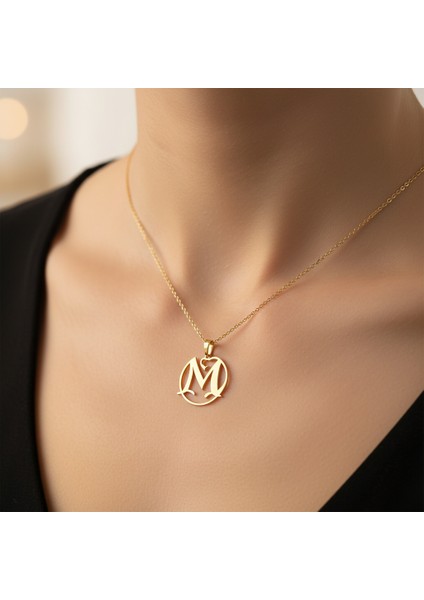 8 Ayar Altın Kolye Ucu Harf M GM6127 1 gr