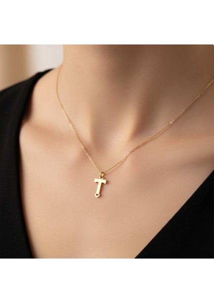 14 Ayar Altın Kolye Ucu Harf T GM6210 1 gr