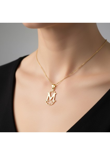 8 Ayar Altın Kolye Ucu Harf M GM6133 0.5 gr