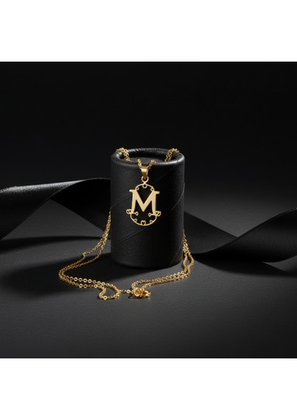 8 Ayar Altın Kolye Ucu Harf M GM6133 0.5 gr modelleri