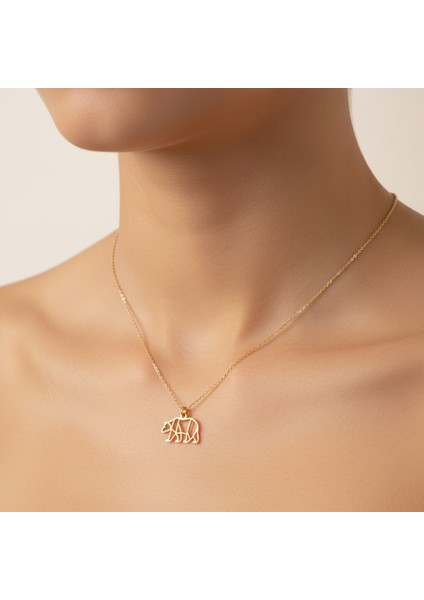 8 Ayar Altın Kolye Ucu Ayı GM6455 1 gr