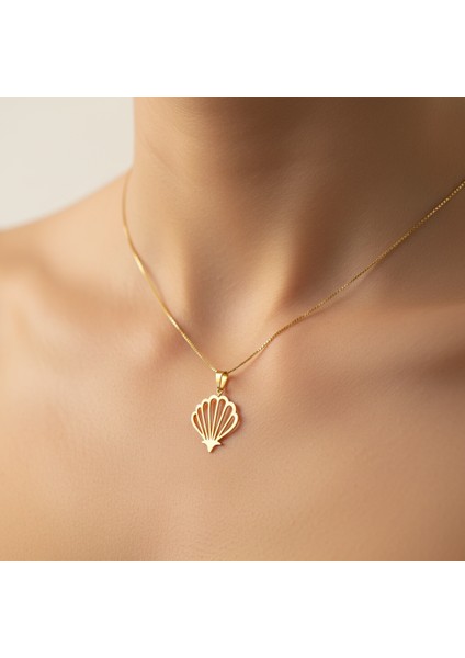 14 Ayar Altın Kolye Ucu Deniz Kabuğu GM5027 0.5 gr