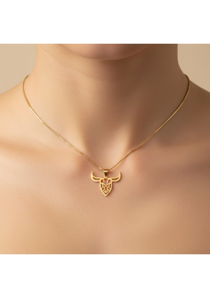 14 Ayar Altın Kolye Ucu Boğa GM5329 0.5 gr