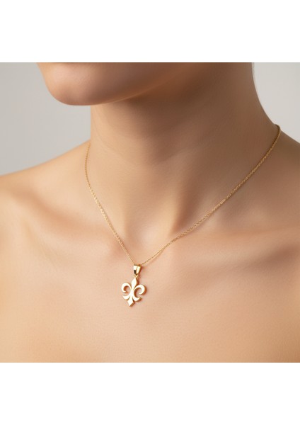 8 Ayar Altın Kolye Ucu Fleur-De-Lis GM4271 0.5 gr