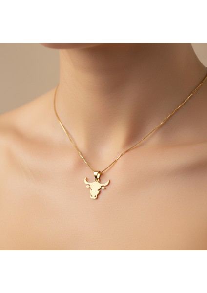 14 Ayar Altın Kolye Ucu Boğa GM6793 1 gr