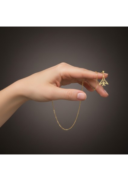 14 Ayar Altın Kolye Ucu Uçak GM6366 0.5 gr fiyatları