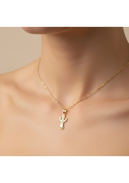 14 Ayar Altın Kolye Ucu Kaktüs GM6835 0.5 gr