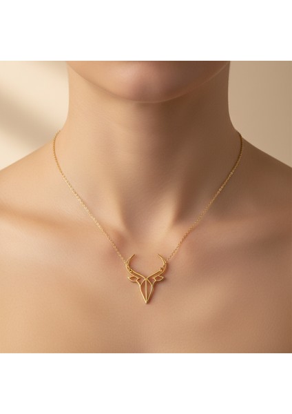 14 Ayar Altın Kolye Ucu Boğa GM5330 0.5 gr