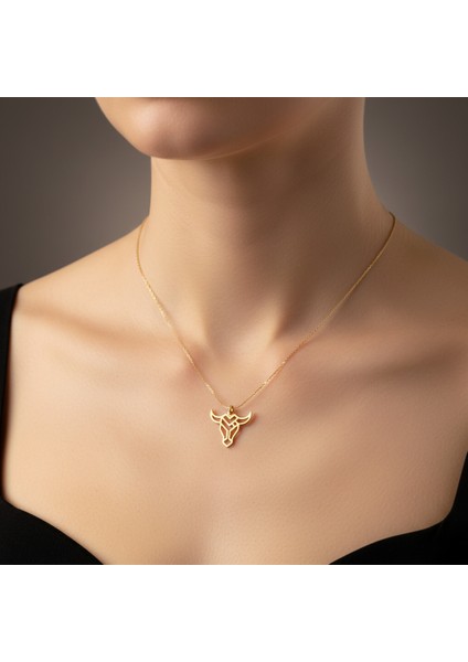 14 Ayar Altın Kolye Ucu Boğa GM5337 0.5 gr