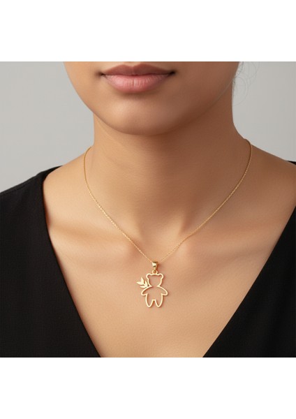 8 Ayar Altın Kolye Ucu Ayı GM6468 1 gr