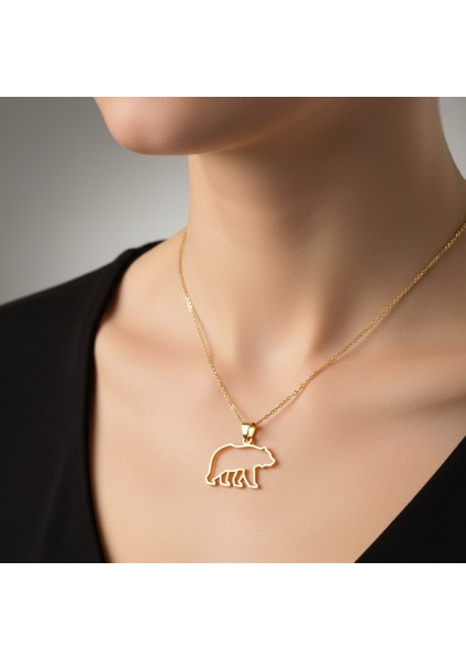 8 Ayar Altın Kolye Ucu Ayı GM6448 1 gr