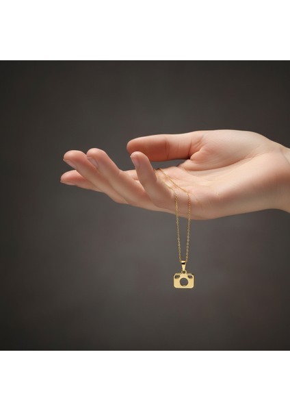 14 Ayar Altın Kolye Ucu Kamera GM6841 1 gr fiyatları