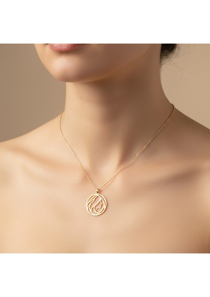 8 Ayar Altın Kolye Ucu Kız GM7049 1 gr