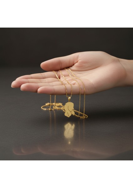 14 Ayar Altın Kolye Ucu Çizgi Sanatı Portresi GM7395 0.5 gr fiyatları