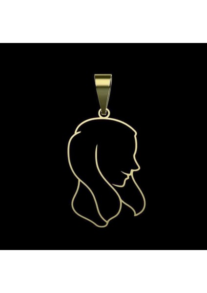 14 Ayar Altın Kolye Ucu Çizgi Sanatı Portresi GM7395 0.5 gr fırsatları