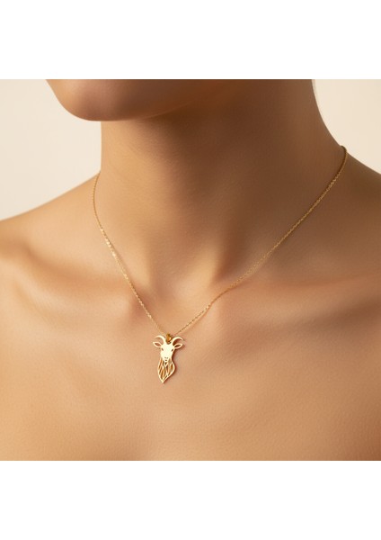 14 Ayar Altın Kolye Ucu Keçi GM7071 1 gr