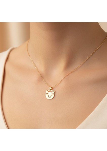 8 Ayar Altın Kolye Ucu Boğa GM6790 0.5 gr