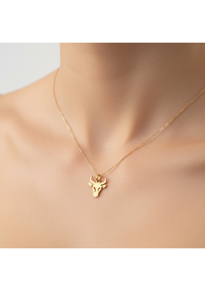 14 Ayar Altın Kolye Ucu Boğa GM6791 0.5 gr