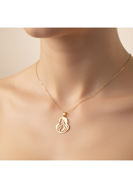 8 Ayar Altın Kolye Ucu Kız GM7055 1 gr