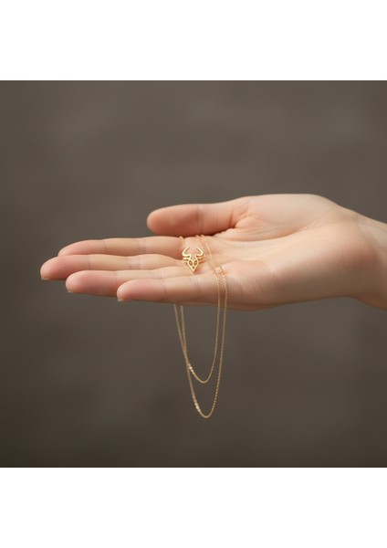 14 Ayar Altın Kolye Ucu Boğa GM6796 0.5 gr fiyatları