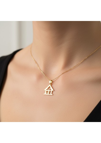 8 Ayar Altın Kolye Ucu Ev GM7186 1 gr