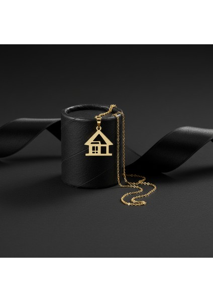 8 Ayar Altın Kolye Ucu Ev GM7186 1 gr modelleri