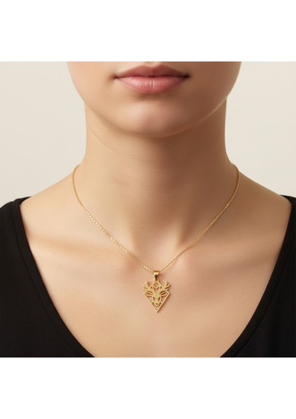 8 Ayar Altın Kolye Ucu Ceren Ya Karaca GM6623 0.5 gr