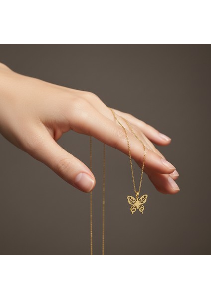 8 Ayar Altın Kolye Ucu Kelebek GM6816 0.5 gr fiyatları