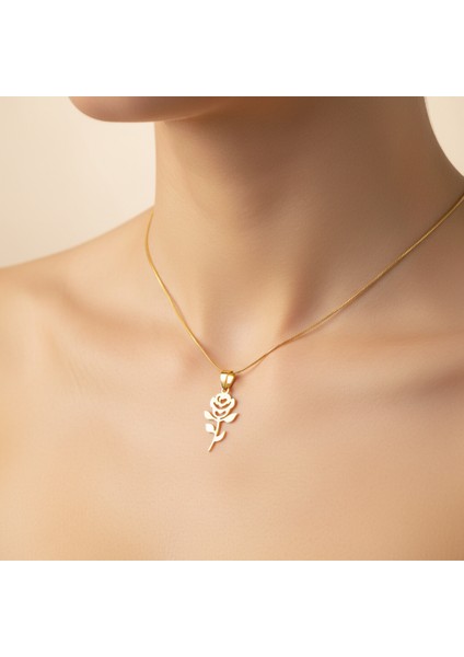 8 Ayar Altın Kolye Ucu Çiçek GM6932 1 gr