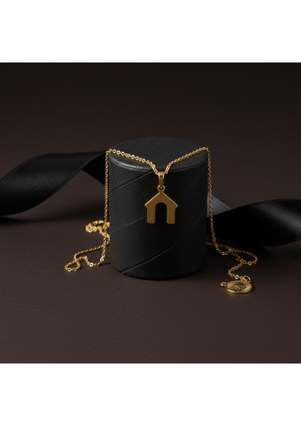 14 Ayar Altın Kolye Ucu Ev GM7176 1 gr modelleri